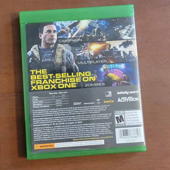 Used Microsoft XBOX ONE Call of Duty Infinite Warfare COD Activision Rated M - Picture 2 of 6